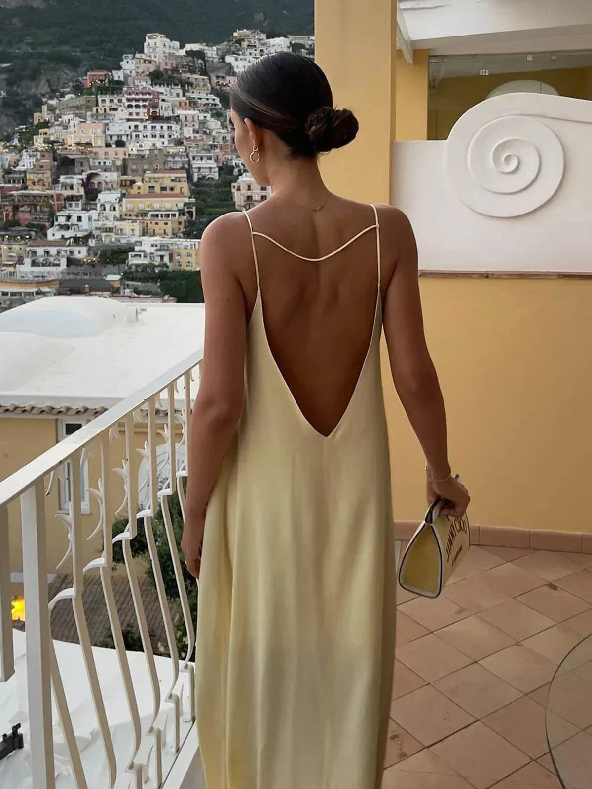 Open Back Slip Maxi Dress for Women