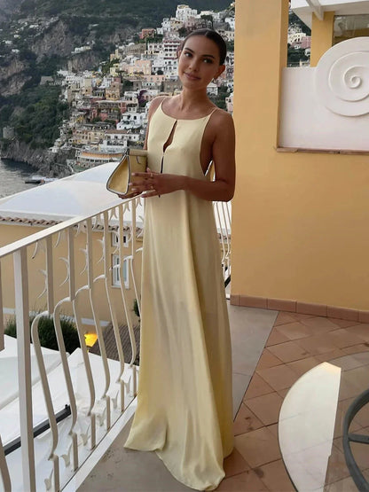 Open Back Slip Maxi Dress for Women