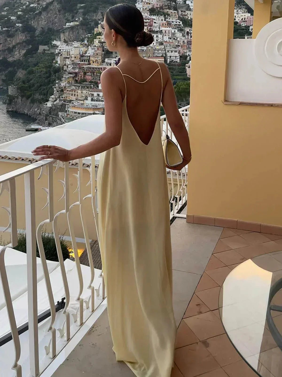 Open Back Slip Maxi Dress for Women
