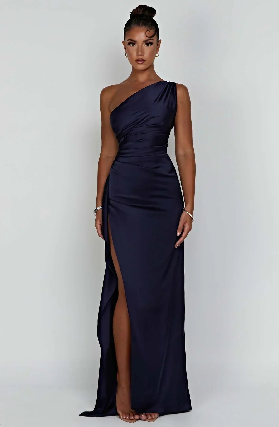 Women’s One Shoulder High Slit Maxi Gown