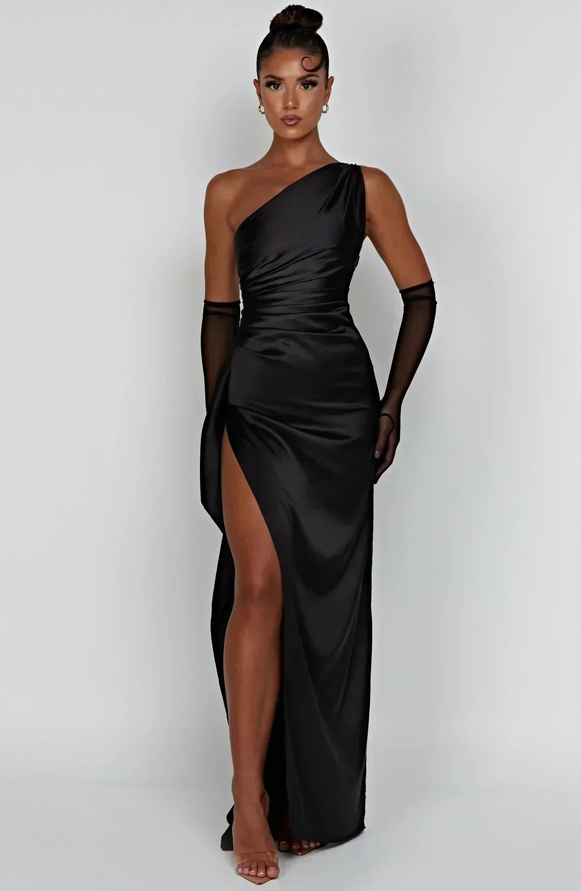 Women’s One Shoulder High Slit Maxi Gown