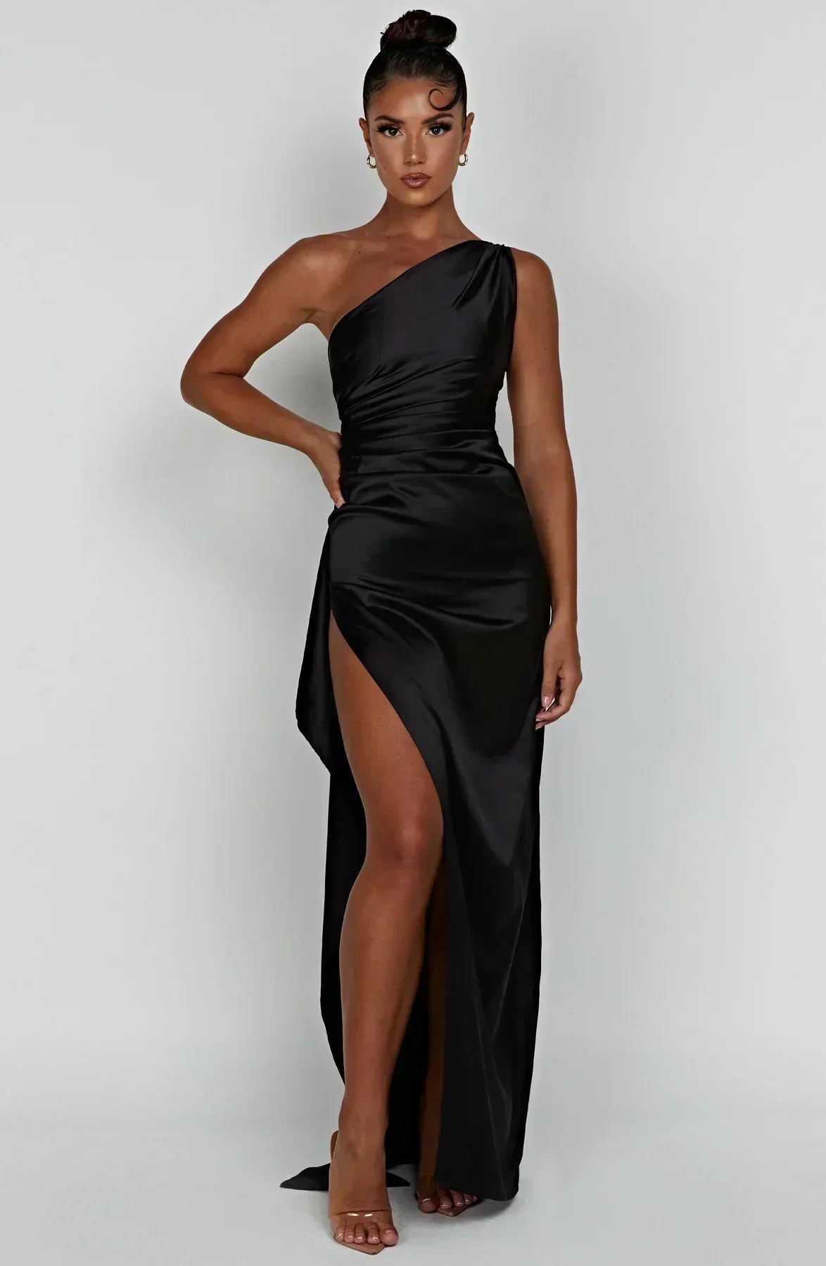 Women’s One Shoulder High Slit Maxi Gown