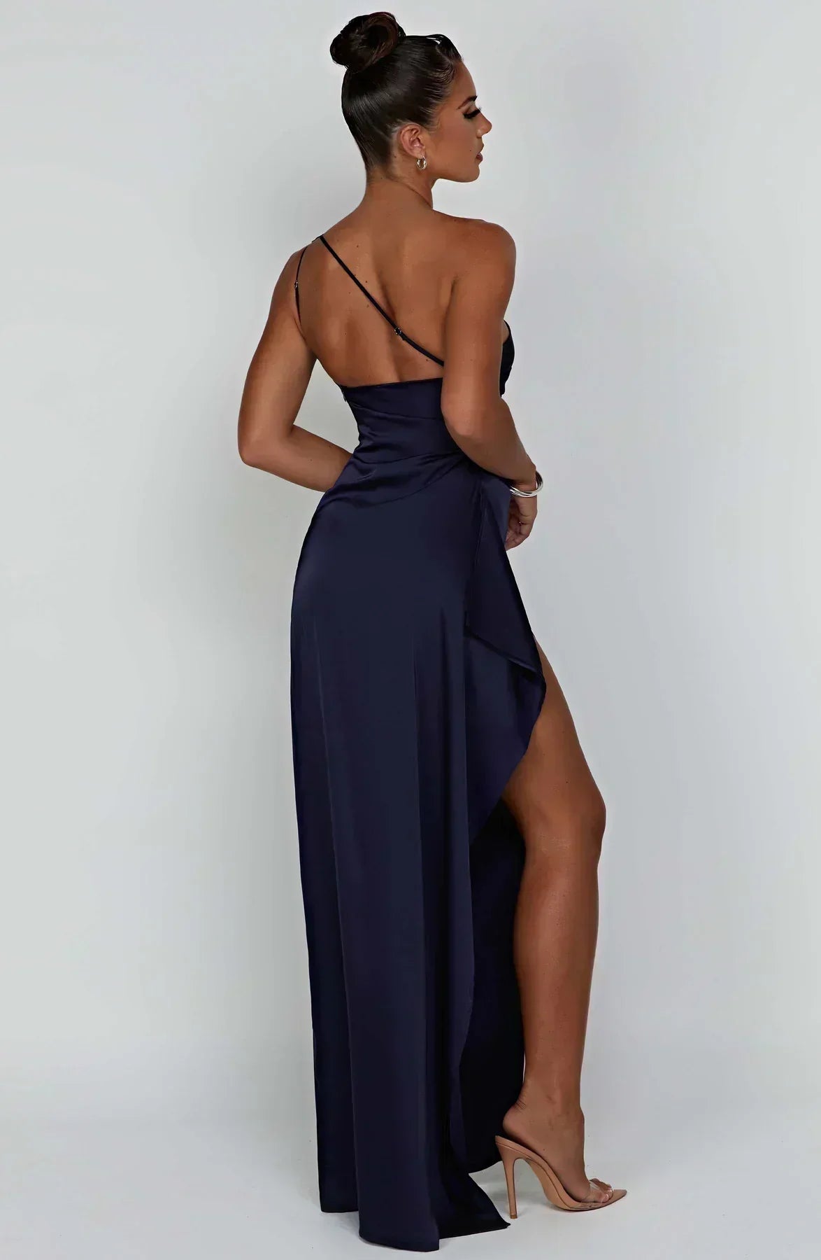 Women’s One Shoulder High Slit Maxi Gown