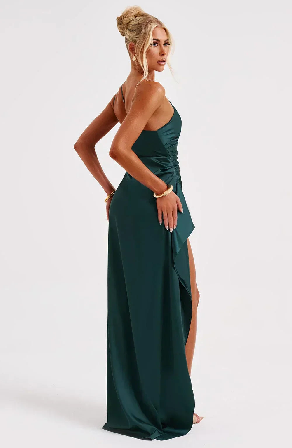 Women’s One Shoulder High Slit Maxi Gown
