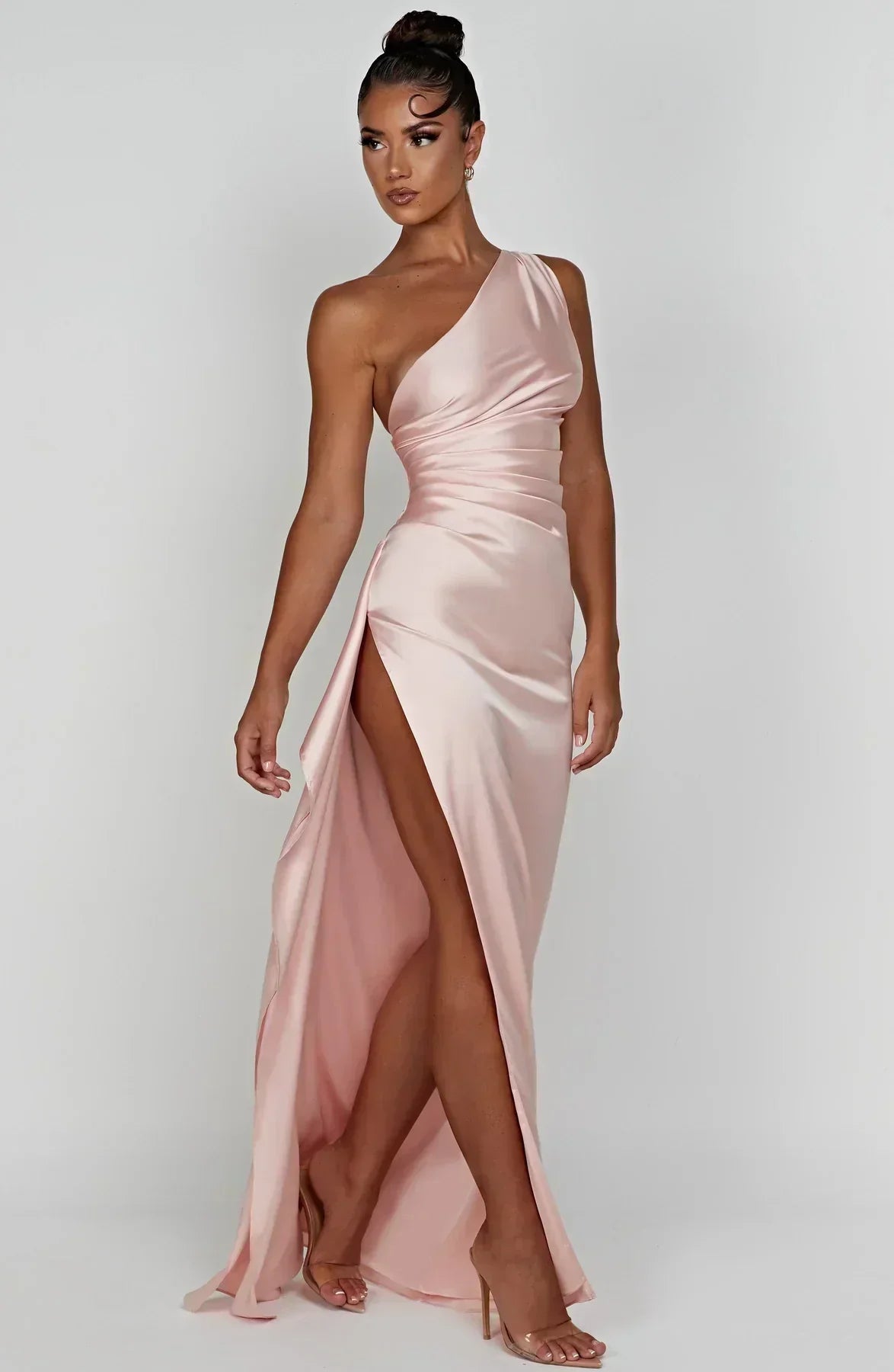 Women’s One Shoulder High Slit Maxi Gown