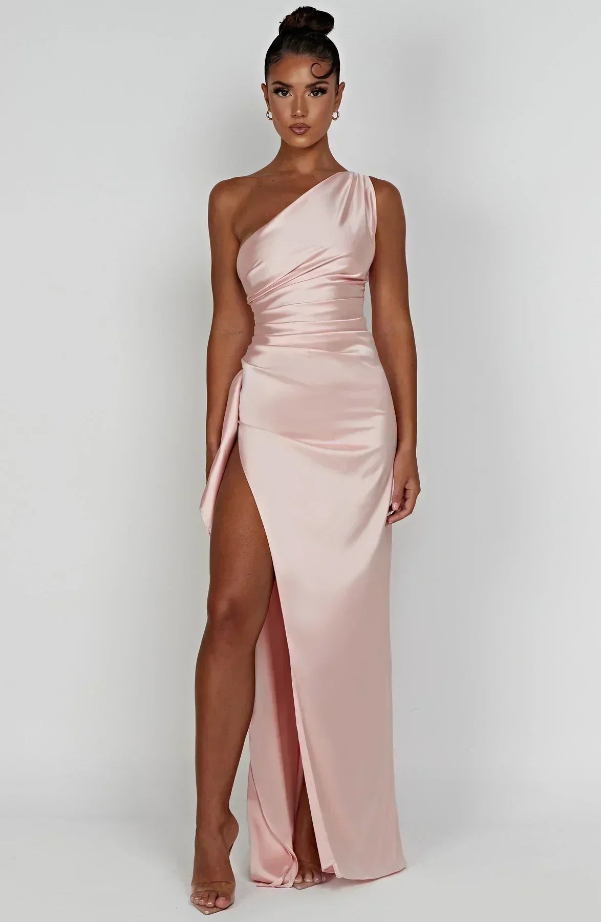 Women’s One Shoulder High Slit Maxi Gown