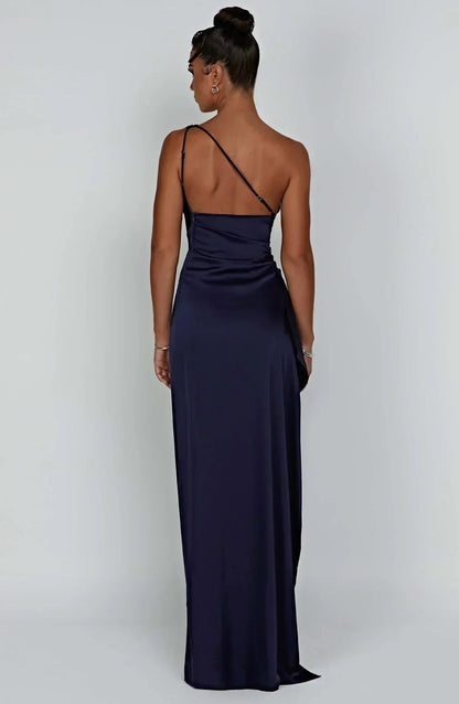 Women’s One Shoulder High Slit Maxi Gown