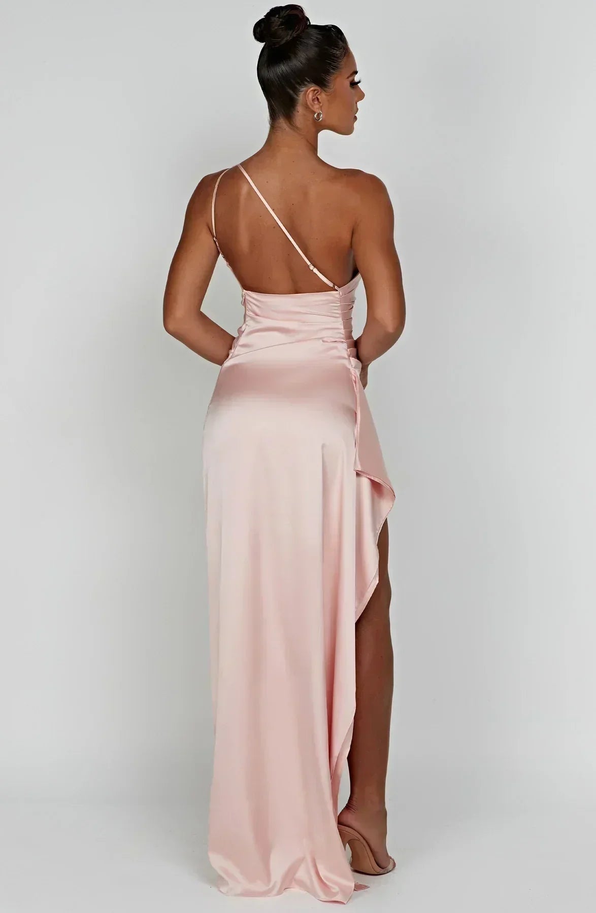 Women’s One Shoulder High Slit Maxi Gown