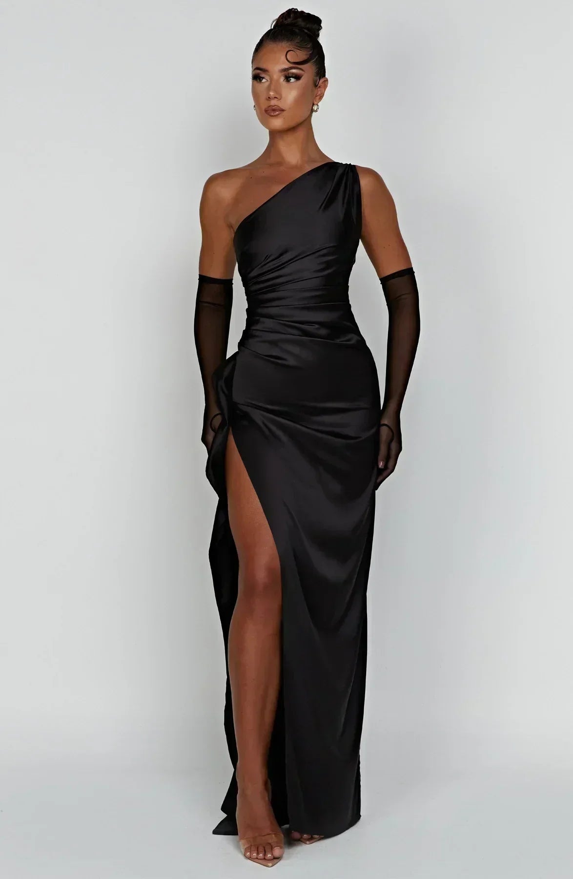Women’s One Shoulder High Slit Maxi Gown