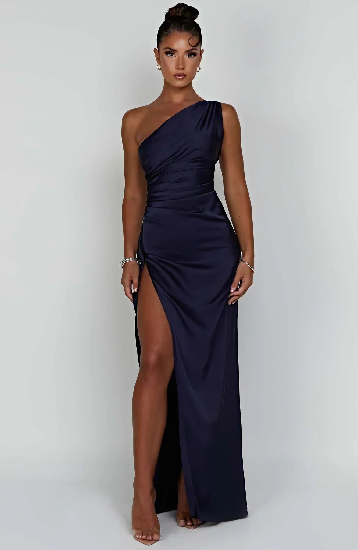 Women’s One Shoulder High Slit Maxi Gown