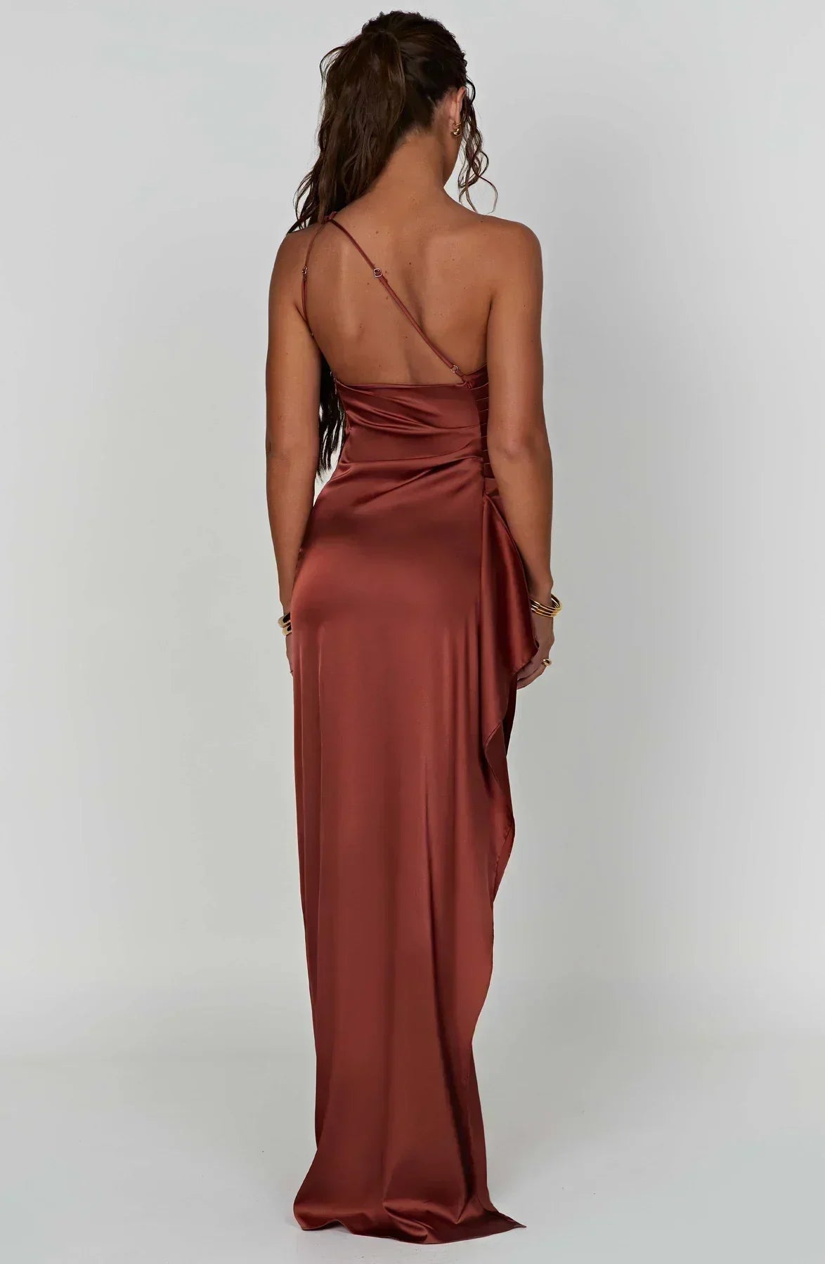Women’s One Shoulder High Slit Maxi Gown