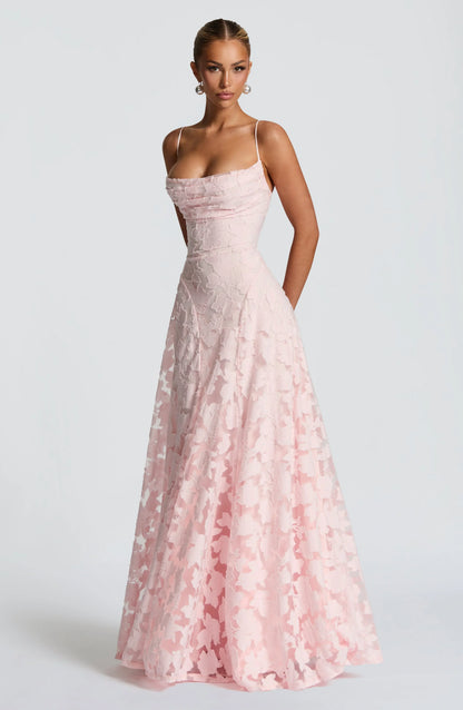 Floral Maxi Dress with Thin Straps for Women