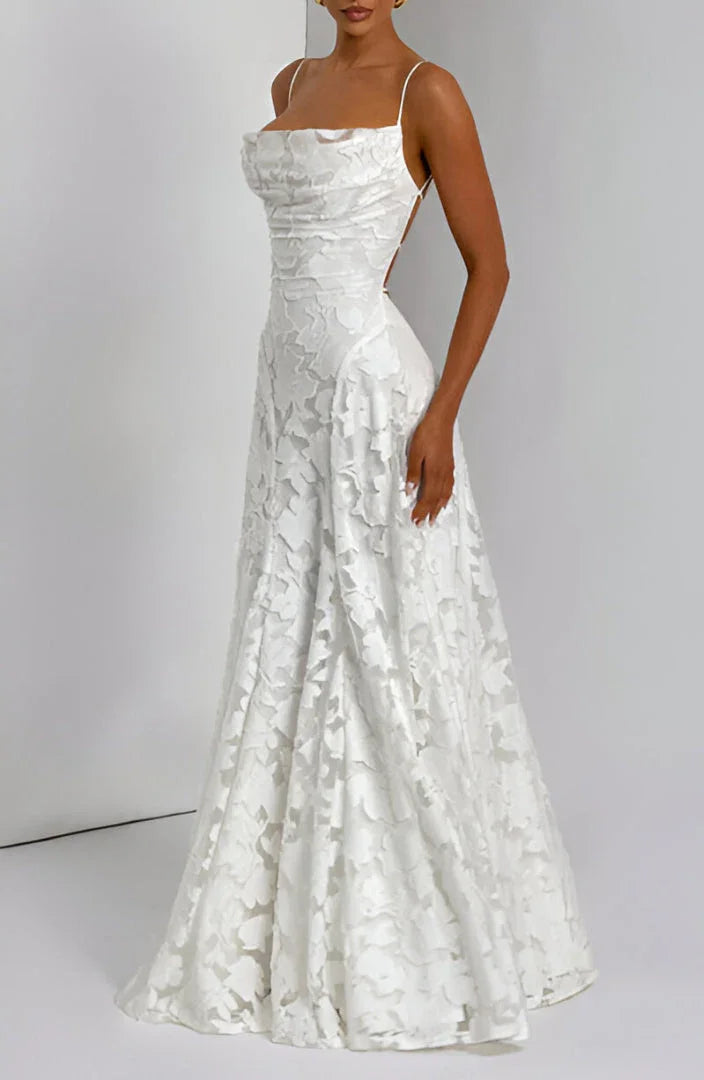 Floral Maxi Dress with Thin Straps for Women