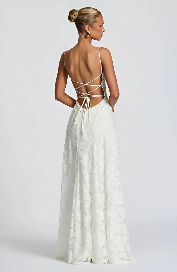 Floral Maxi Dress with Thin Straps for Women