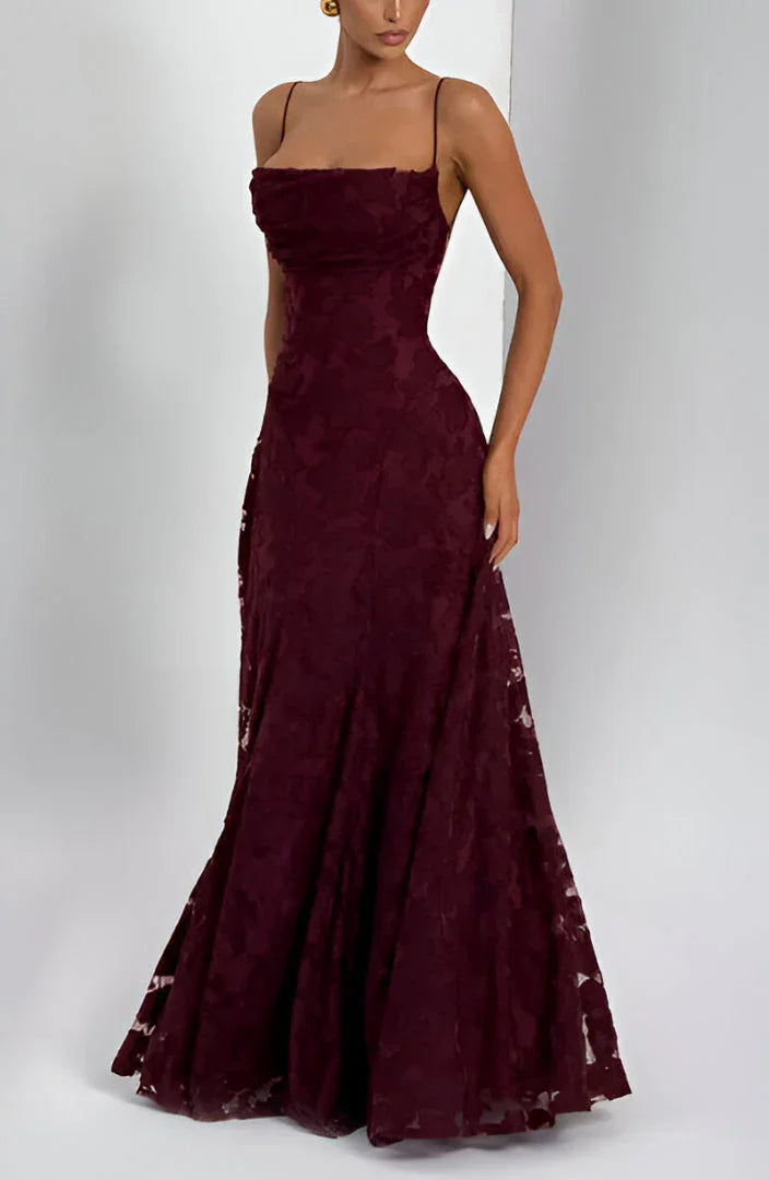 Floral Maxi Dress with Thin Straps for Women