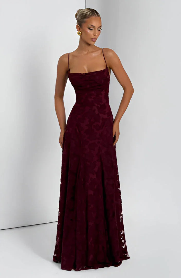 Floral Maxi Dress with Thin Straps for Women
