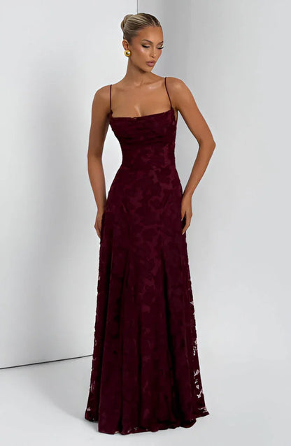 Floral Maxi Dress with Thin Straps for Women