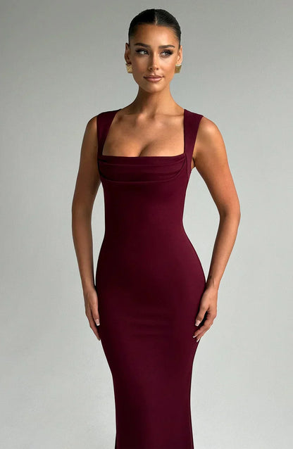 Elegant Square Neck Maxi Dress for Women