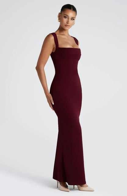 Elegant Square Neck Maxi Dress for Women