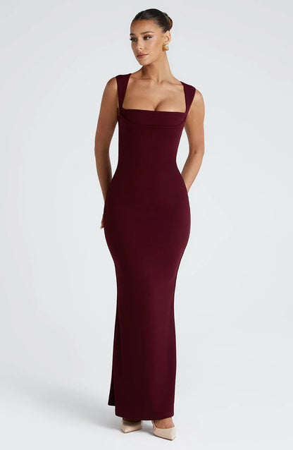 Elegant Square Neck Maxi Dress for Women