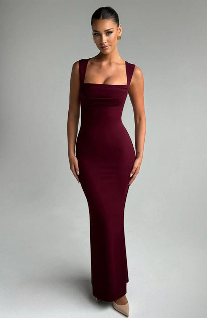 Elegant Square Neck Maxi Dress for Women