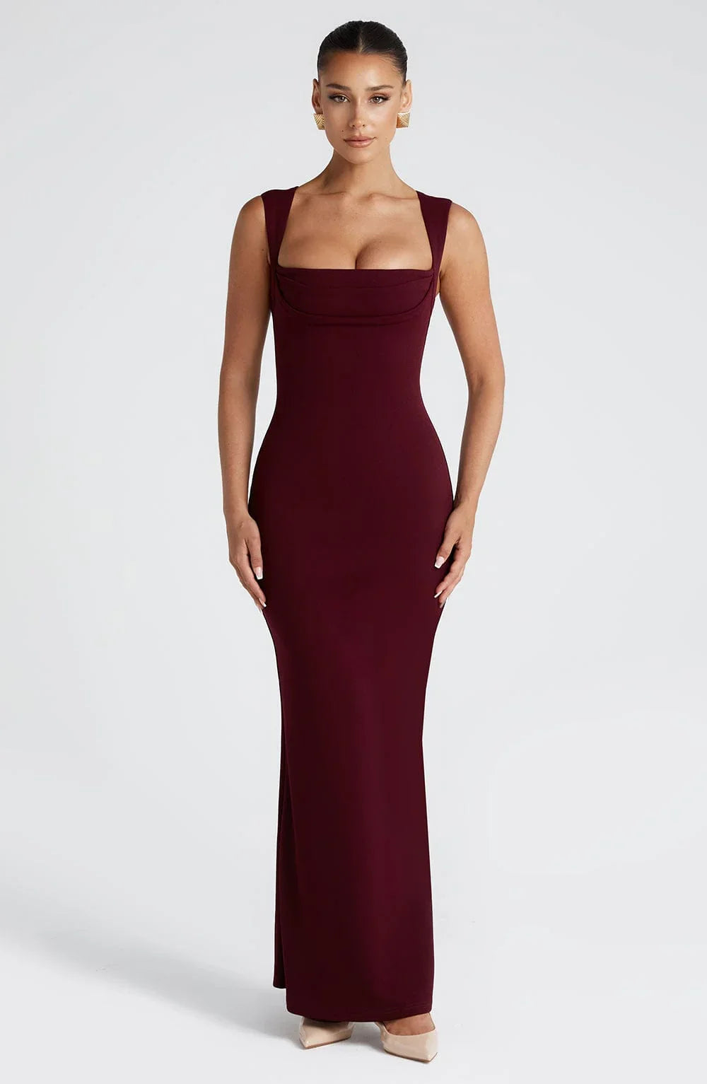 Elegant Square Neck Maxi Dress for Women