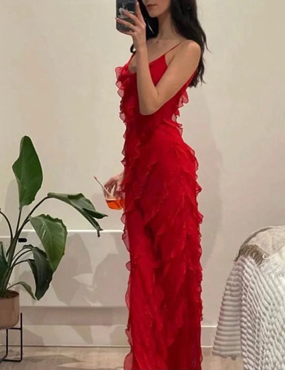 Ruffle Slip Maxi Dress for Women