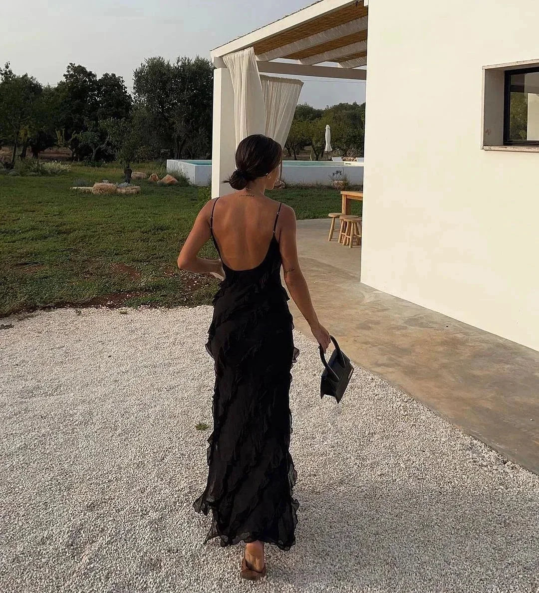Ruffle Slip Maxi Dress for Women