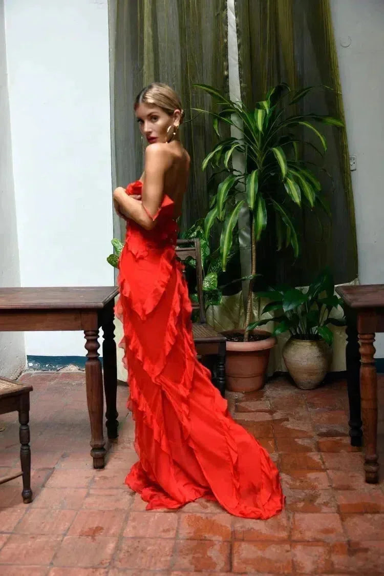Ruffle Slip Maxi Dress for Women