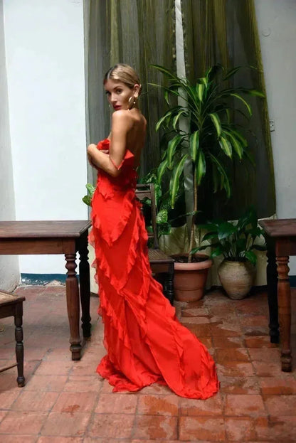 Ruffle Slip Maxi Dress for Women