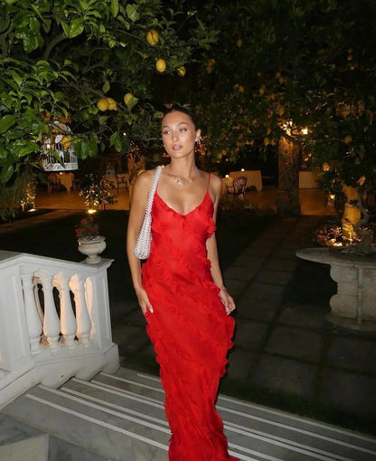 Ruffle Slip Maxi Dress for Women