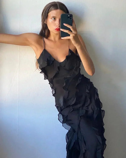 Ruffle Slip Maxi Dress for Women