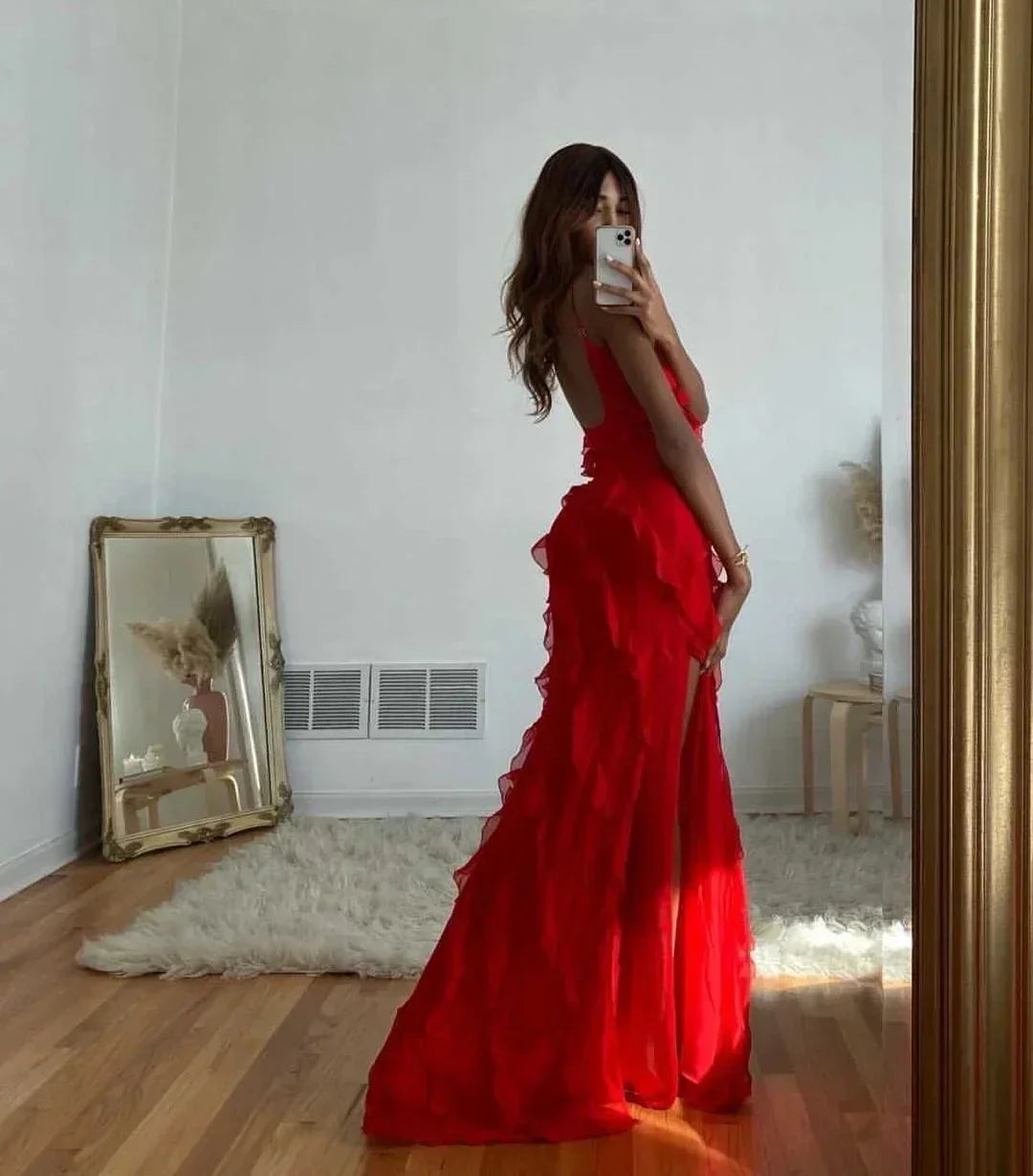 Ruffle Slip Maxi Dress for Women