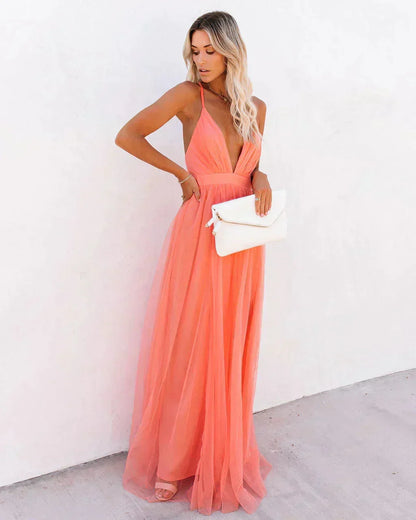 Elegant Backless Maxi Dress for Women