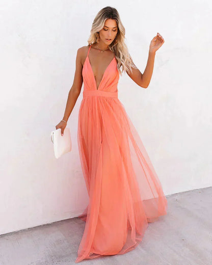 Elegant Backless Maxi Dress for Women