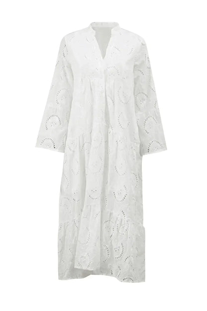 Women’s Embroidered Boho Flowy Maxi Dress