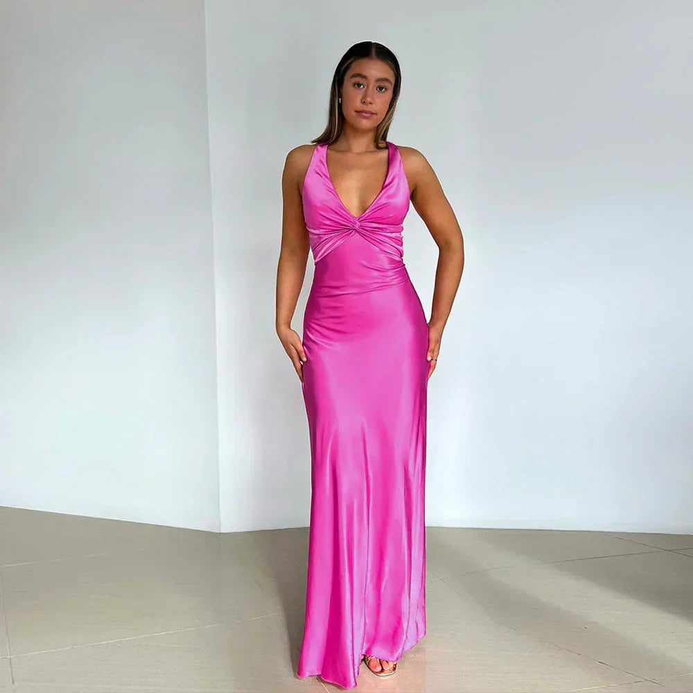 Women’s Sleeveless Elegant Backless Maxi Dress