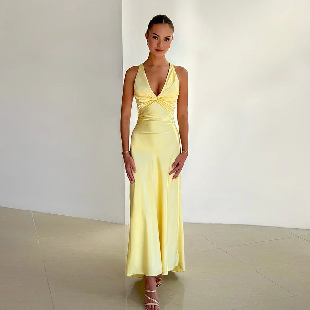 Women’s Sleeveless Elegant Backless Maxi Dress