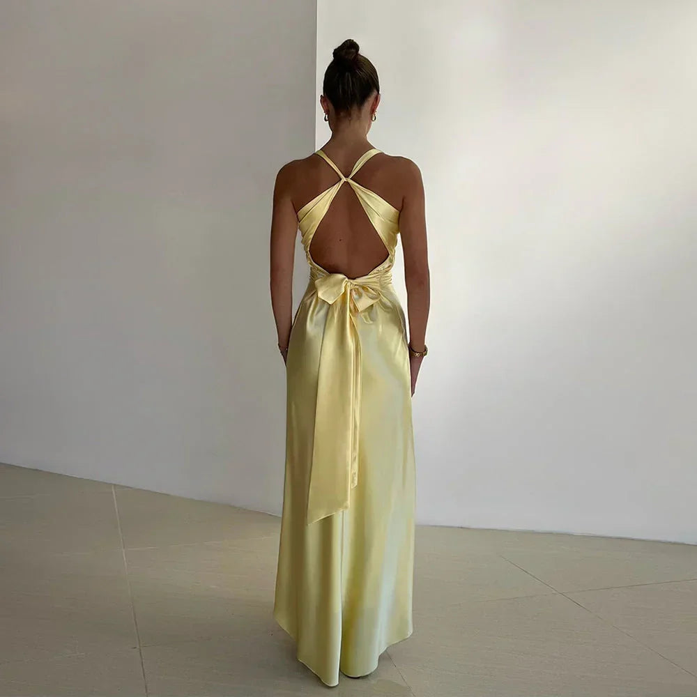 Women’s Sleeveless Elegant Backless Maxi Dress