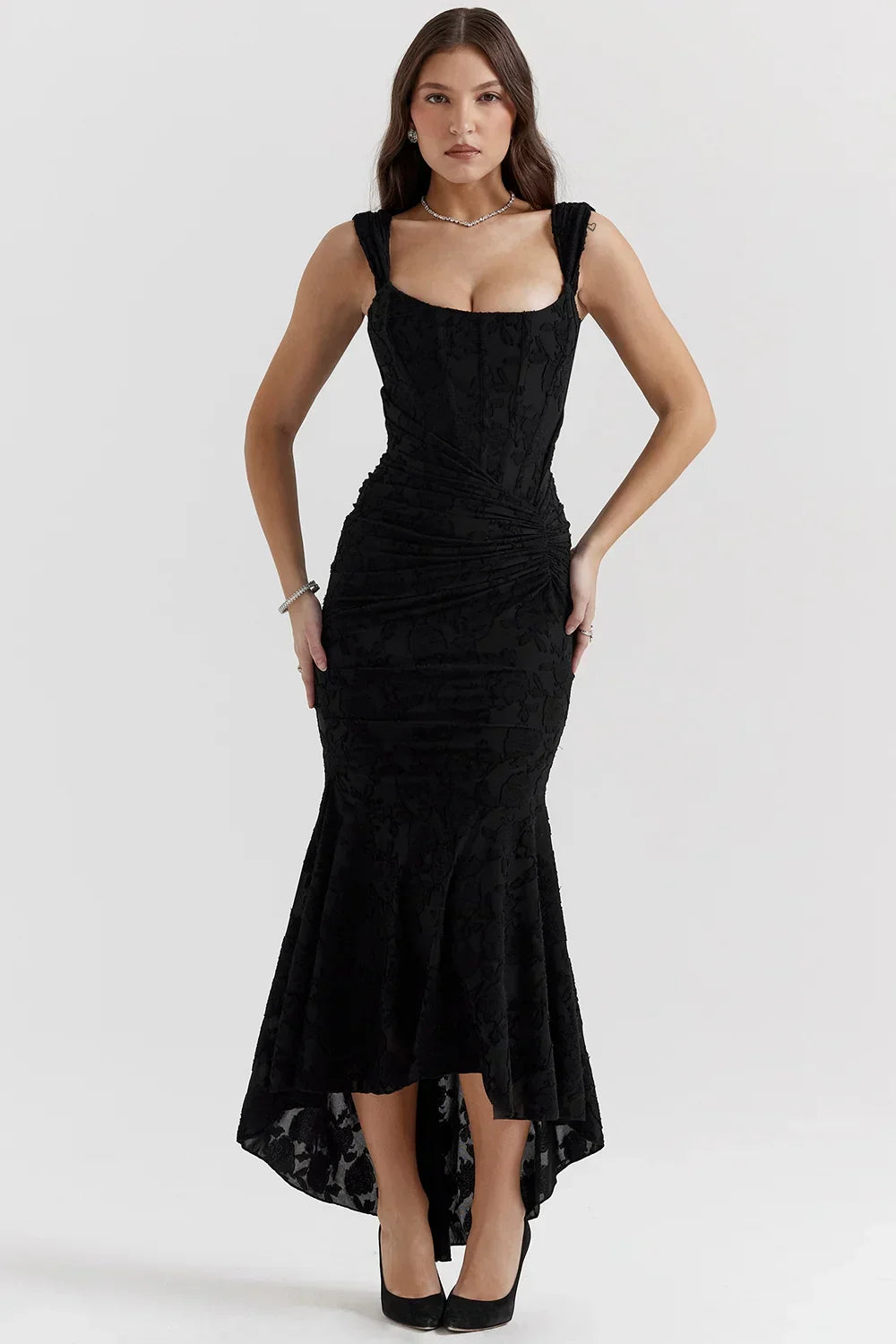 Ruched Mermaid Midi Dress for Women