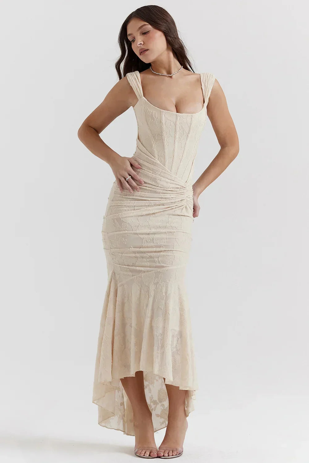 Ruched Mermaid Midi Dress for Women