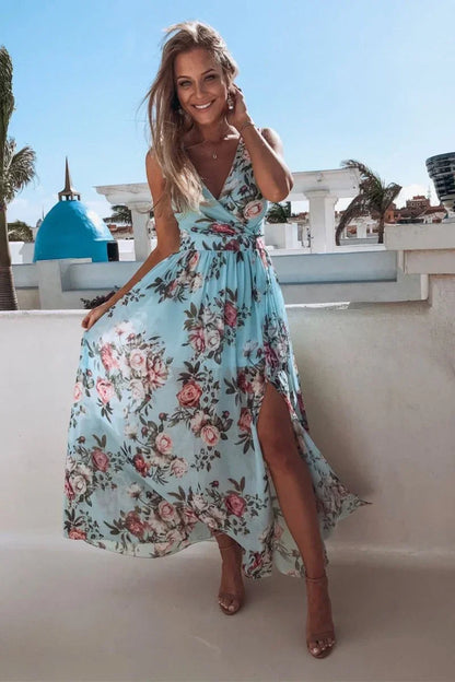 Floral Wrap Maxi Dress for Women