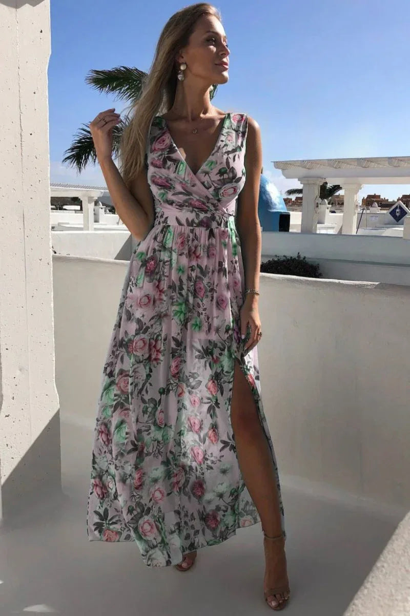 Floral Wrap Maxi Dress for Women