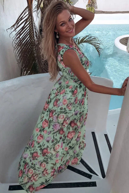 Floral Wrap Maxi Dress for Women