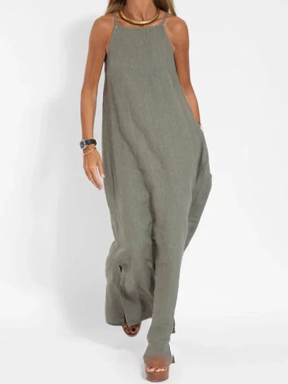 Women’s Casual Sleeveless Side Slit Maxi Dress