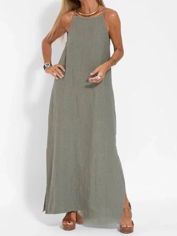 Women’s Casual Sleeveless Side Slit Maxi Dress