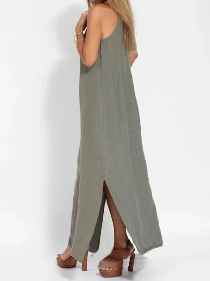 Women’s Casual Sleeveless Side Slit Maxi Dress