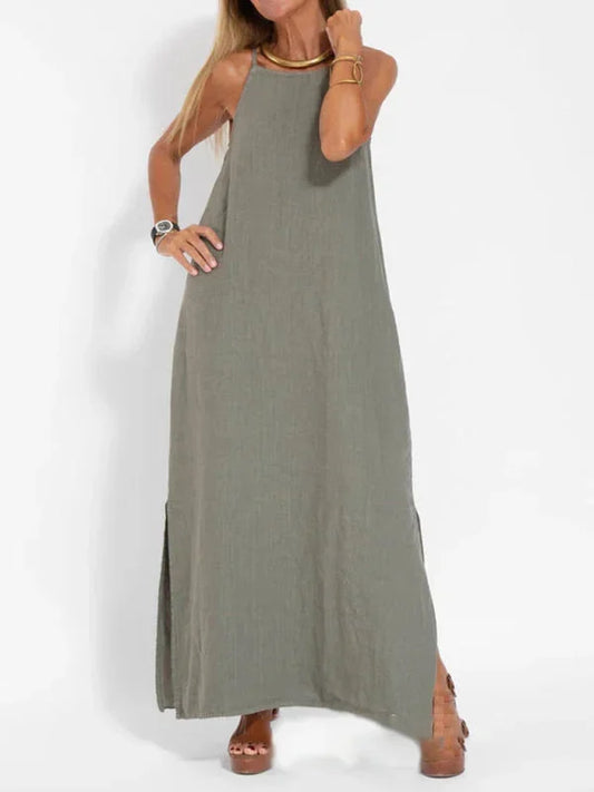 Women’s Casual Sleeveless Side Slit Maxi Dress