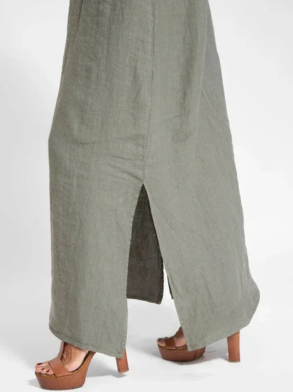Women’s Casual Sleeveless Side Slit Maxi Dress