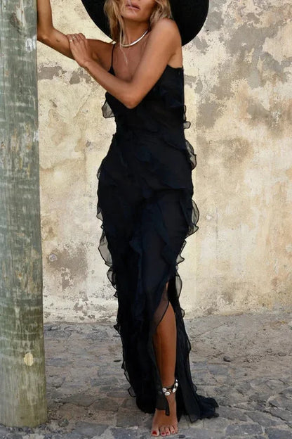 Elegant Ruffle Maxi Dress for Women